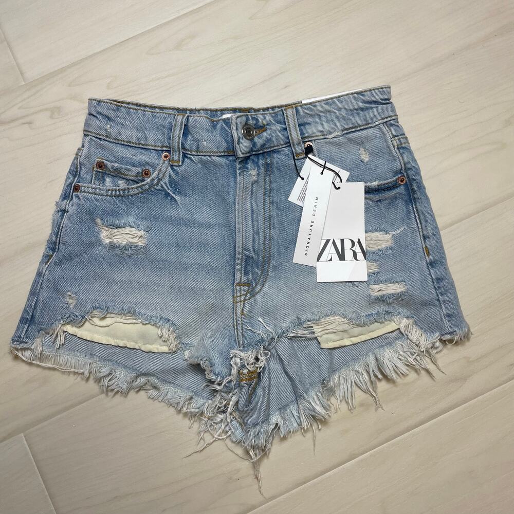 Zara Denim High Waist Short NWT